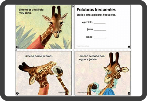 Ebook with cartoon giraffe from typical program